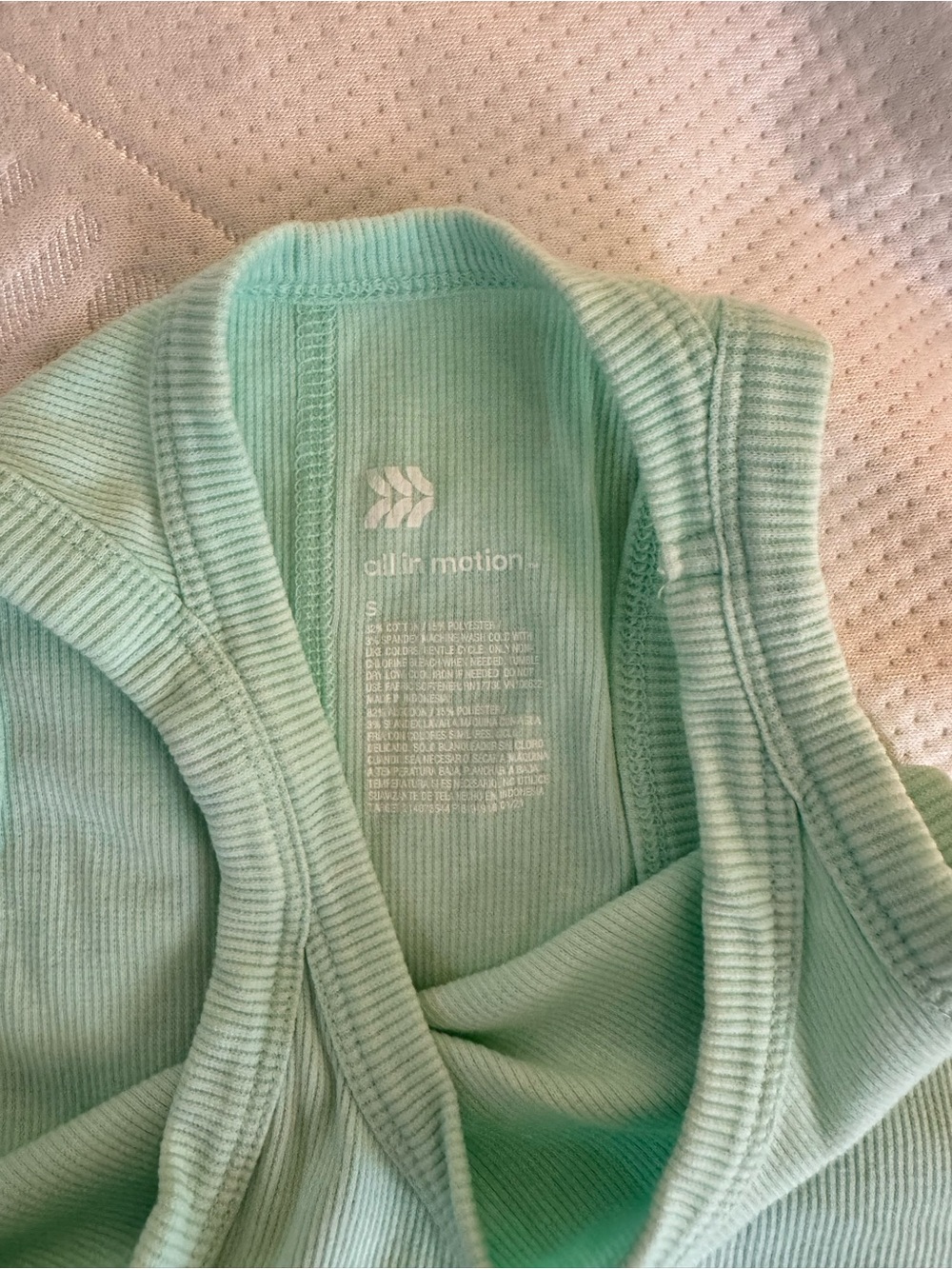 Mint Ribbed All In Motion Tank Top - Picture 3 of 3